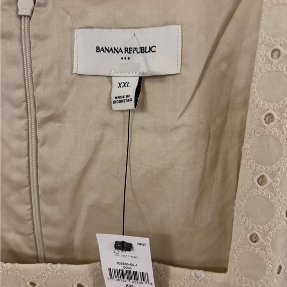 Banana Republic Eyelet Mini Shift Dress linen, cotton, XXL Cream NWT - Picture 4 of 6